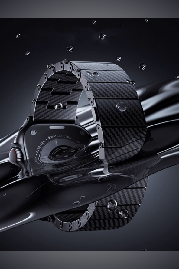 Apple Watch Ultra 38mm Fuchsia KRD-90 600D Akıllı Saat Karbon Fiber Kordon - 4