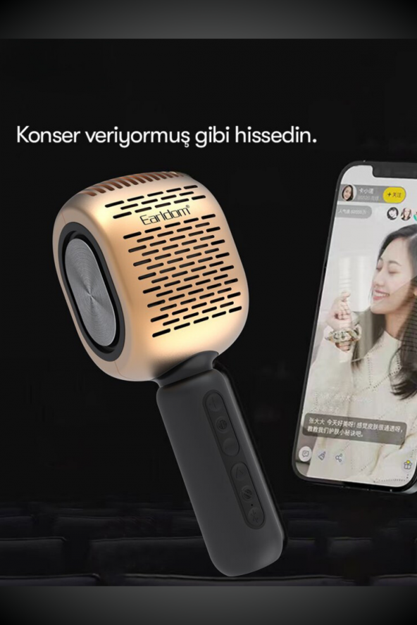 MC5 Bluetooth Bağlantılı HD Ses Çıkışlı Fuchsia Karaoke Mikrofon - 5