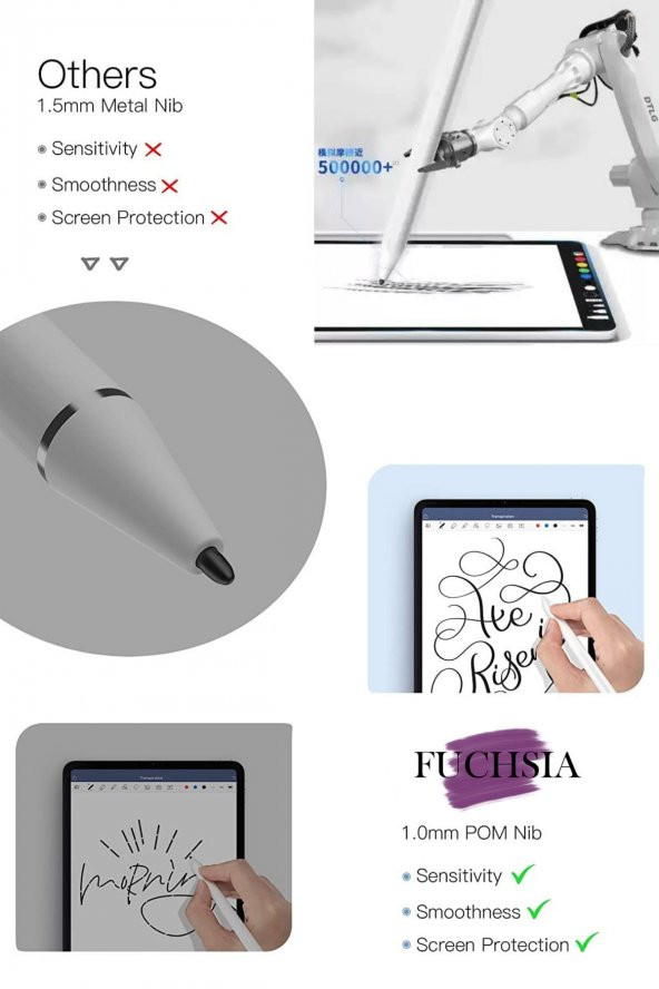 Xiaomi Mi Pad 6 Eğime Göre Çizgi Kalınlığı Değişen Şarjlı Kalem - 2