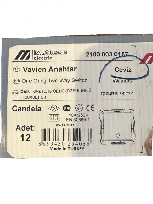 Mutlusan Vavien Anahtar Sıva Altı Ceviz 21000030157 (Çerçevesiz) - 3