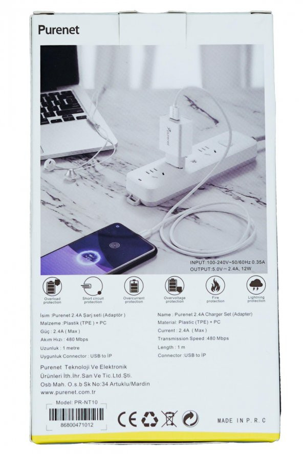 Apple iPhone Tüm Modeller Uyumlu 2.4 Amper Şarj Takımı - 3