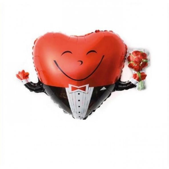 Kalp Adam Folyo Balon 65 cm
