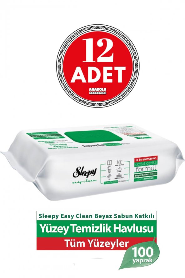 Easy Clean Yüzey Temizlik Havlusu 100 Yaprak 12 ADET