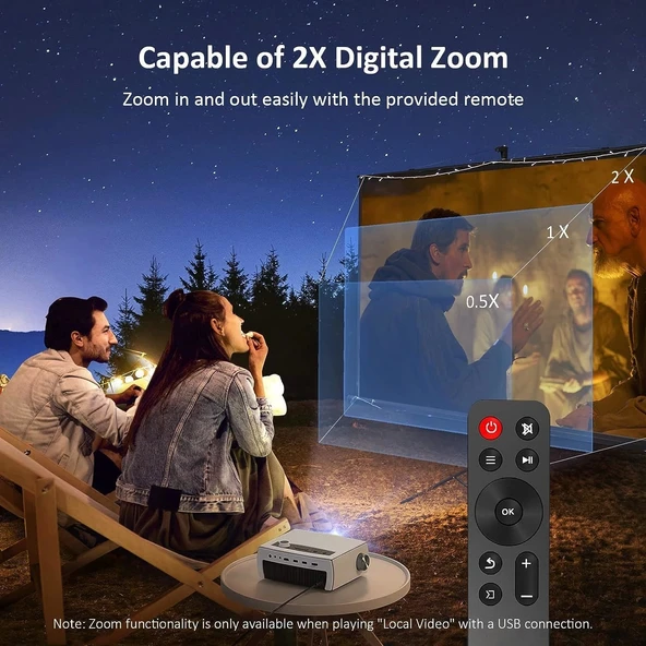 NexiGo PJ10 - 300 ANSI, 1080P WiFi Bluetooth Film Projektör - 4