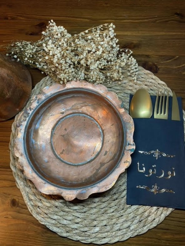 Gold Yaldızlı Siyah Arapça Onurlandırdınız Cepli Peçete 12 lı 40x40 - Resim 2