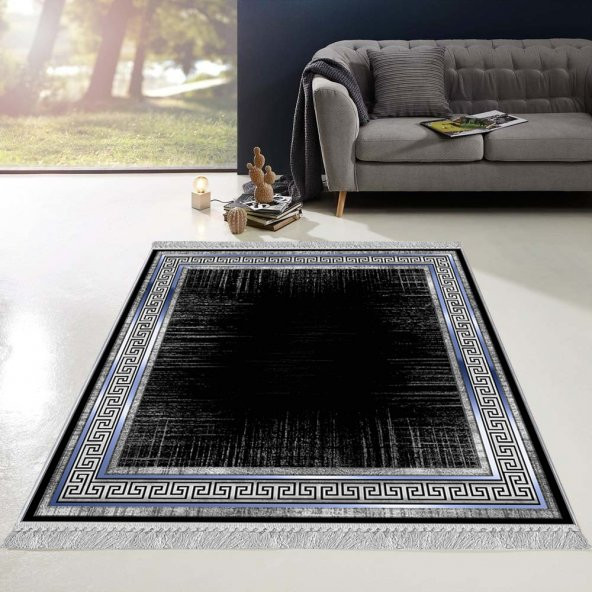 Artızon Halı ART-016 Beyaz Taban Dekoratif Kilim Ince Yıkanabilir Süngerli Dot Taban Salon Halısı