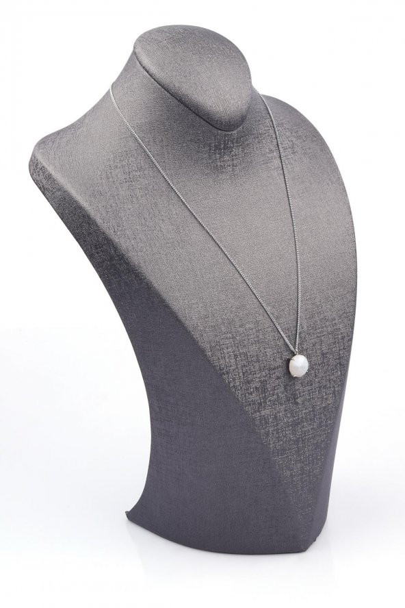 Akik Doğal Taş Gümüş Renkli Kolye - Resim 2