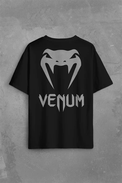 Venum Muay Thai Dövüş Sanatı Kobra Yılan Kafası Sırt Ön Baskılı Oversize Tişört Unisex T-Shirt