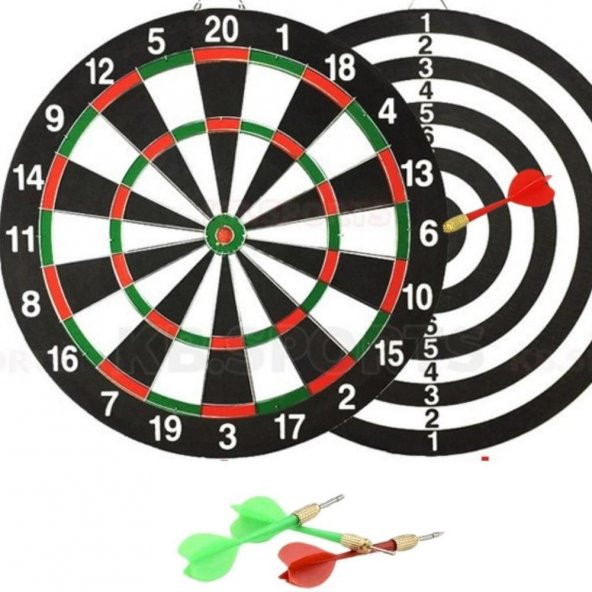 Çift Taraflı Dart Tahtası ve 4 Adet Metal Uçlu Ok 30cm Bullseye - 2