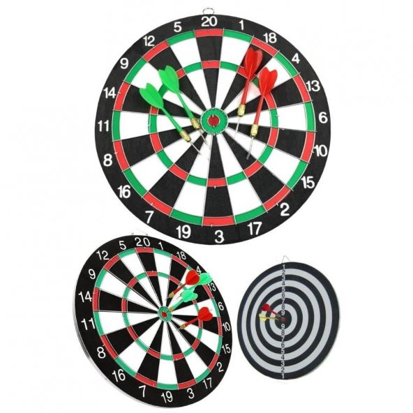 Çift Taraflı Dart Tahtası ve 4 Adet Metal Uçlu Ok 30cm Bullseye - 3