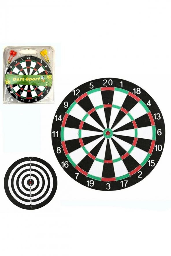 Çift Taraflı Dart Tahtası ve 4 Adet Metal Uçlu Ok 30cm Bullseye - 6