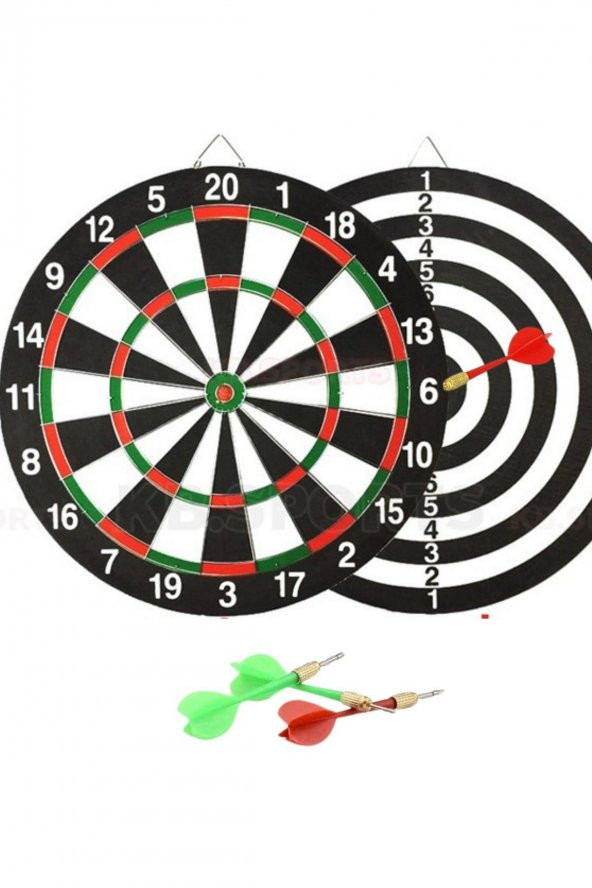 Çift Taraflı Dart Tahtası ve 4 Adet Metal Uçlu Ok 30cm Bullseye - 7