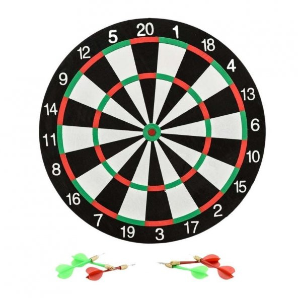 Çift Taraflı Dart Tahtası ve 6 Adet Metal Uçlu Ok 35cm Bullseye - 3