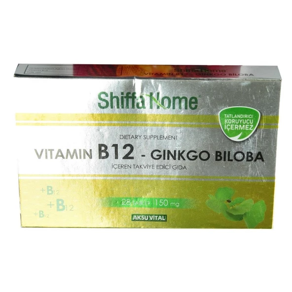 Aksuvital Shiffa Home Vitamin B12-Ginkgo Biloba 28 Tablet 150MG - 3