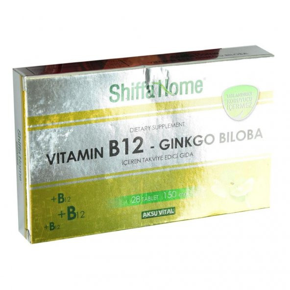 Aksuvital Shiffa Home Vitamin B12-Ginkgo Biloba 28 Tablet 150MG
