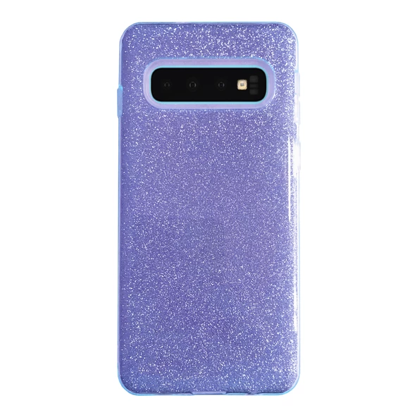 Samsung S10 (G973) 3in1 Simli Silikon Arka Kapak Mor