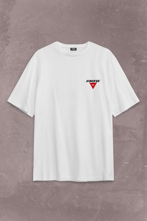 Dainese Fast Crew Motosiklet Motorcycle Sırt Ön Baskılı Oversize Tişört Unisex T-Shirt