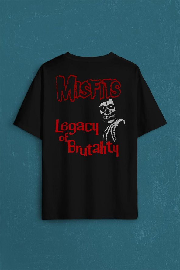 The Misfits Legacy Of BrutAlity Punk Rock Sırt Ön Baskılı Oversize Tişört Unisex T-Shirt