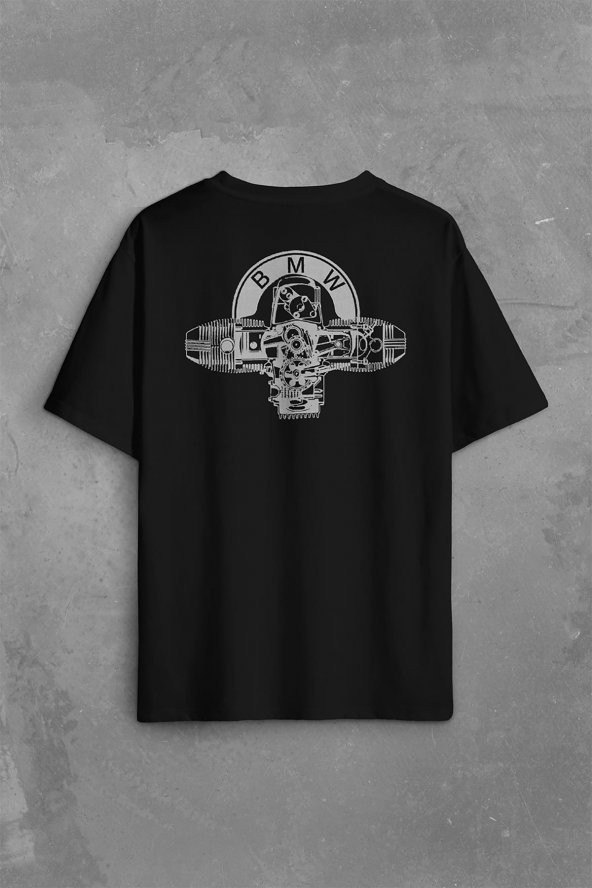 Bmw Engine Boxer Motor R1200Gs R 1200 Gs Motocycle Sırt Ön Baskılı Oversize Tişört Unisex T-Shirt - 2