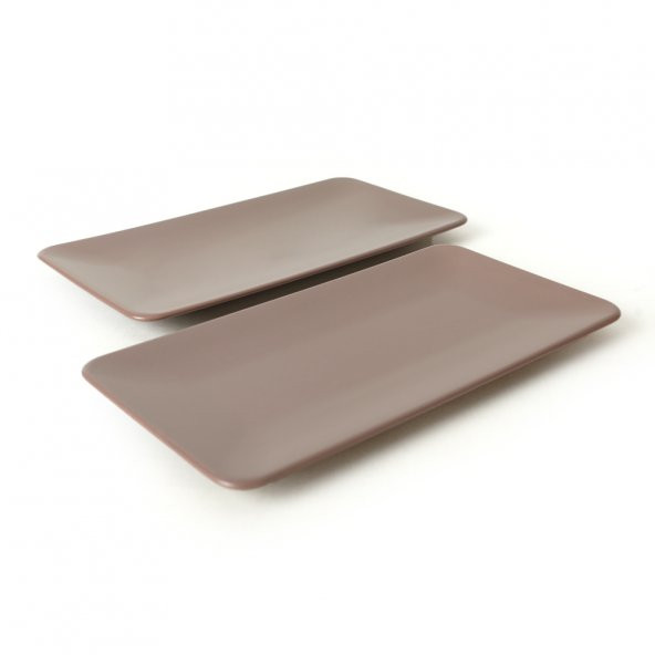 Keramika Mat Açık Taupe Siera Kayık Tabak 33 Cm 2 Adet 958 - Resim 2