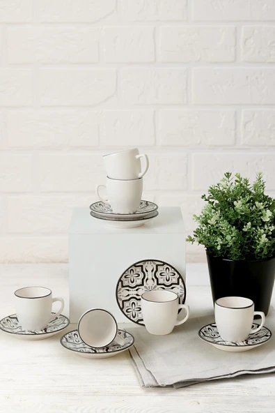 Keramika Keraart Aspen Kahve Fincan Takımı 12 Parça 6 Kişilik - 19985 - 4