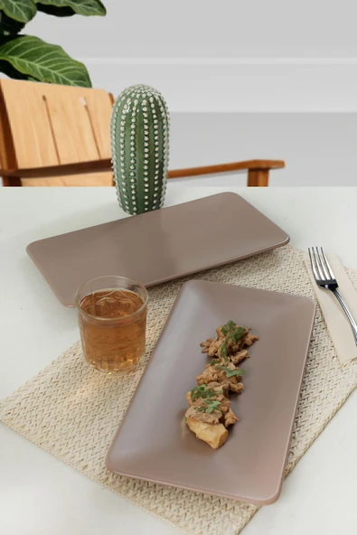 Keramika Mat Toprak Taupe Siera Kayık Tabak 33 Cm 2 Adet 977 ürün görseli 1