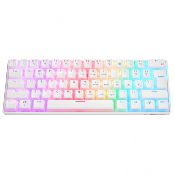 Radiant K11 Mekanik Klavye Type-C Bağlantı RGB Puding Tuş Blue Switch US Gaming Oyuncu Klavye - 2