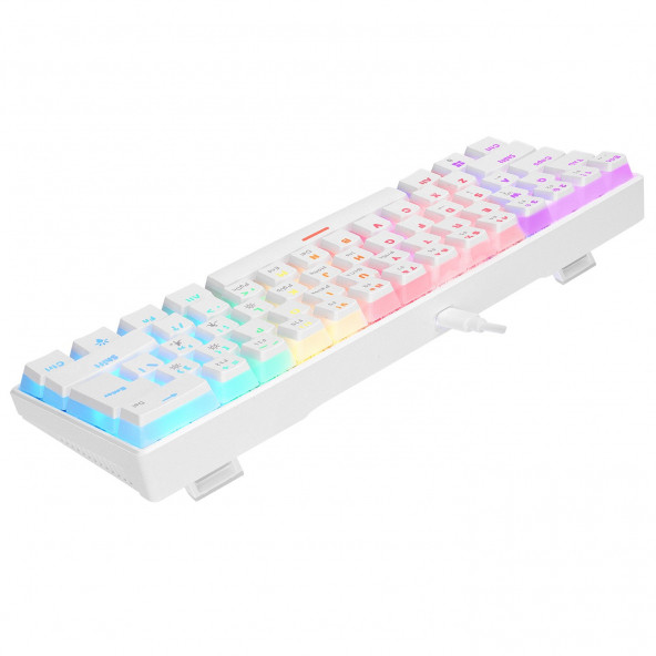Radiant K11 Mekanik Klavye Type-C Bağlantı RGB Puding Tuş Blue Switch US Gaming Oyuncu Klavye - 4