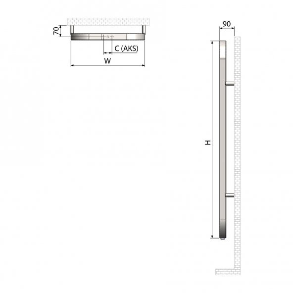 1200x450mm Spin Fırça Mat İnox Paslanmaz Çelik Parlak Black Chrome Havlupan - 2