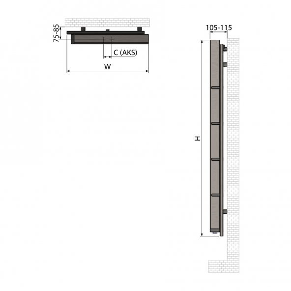 1200x500mm Step Paslanmaz Çelik Fırça Mat İnox Parlak Black Chrome Havlupan - 2