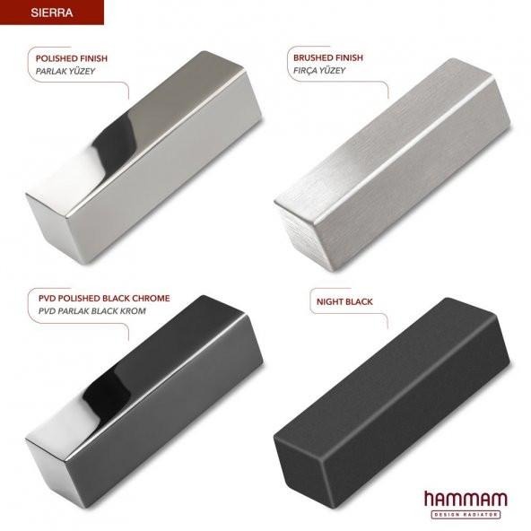 1400x500 mm Sierra Fırça Mat İnox Havlupan - 3