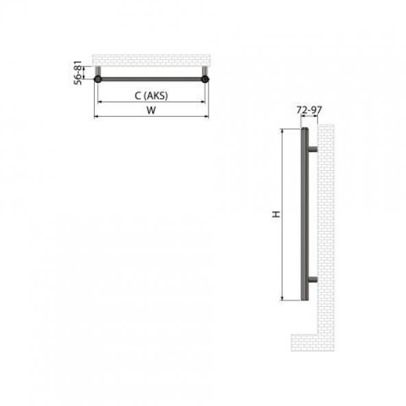 1500x500mm Bluebell Paslanmaz Çelik Fırça Bronze Havlupan - 2