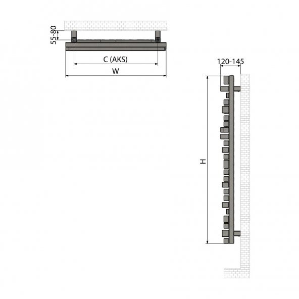 1500x600mm Taurus Paslanmaz Çelik Fırça Mat İnox Havlupan - Resim 2