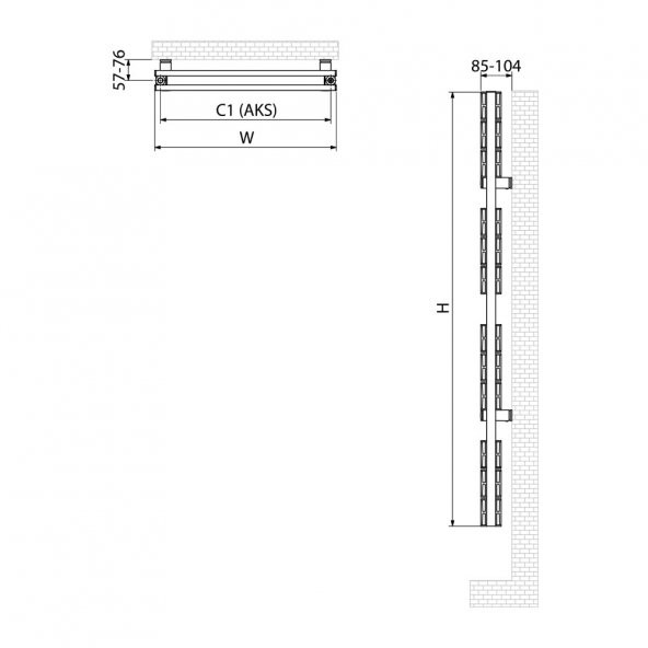 1515x500mm Bell Pazlanmaz Çelik Antrasit Havlupan - 2