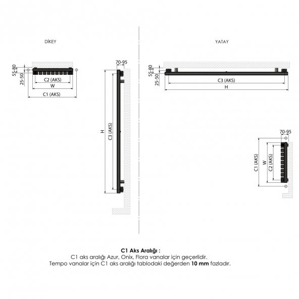 2000x310mm Ramsey Paslanmaz Çelik Fırça Mat İnox Havlupan - 2
