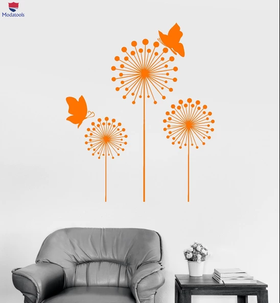 Duvar Sticker Güzel Karahindiba Çiçek Kelebek Çiçek Oturma Odası, Yatak Odası Çıkartmalar Benzersiz Hediyelik ürün görseli