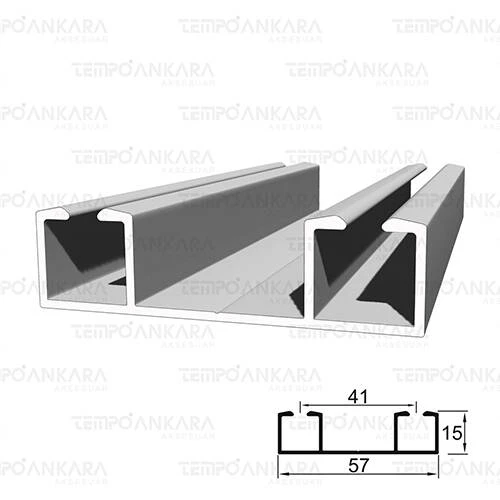 ALÜMİNYUM RAY PROFİLİ 6 METRE PARLAK
