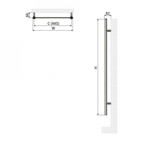 800x500mm Lara Karbon Çelik Krom Havlupan - 2