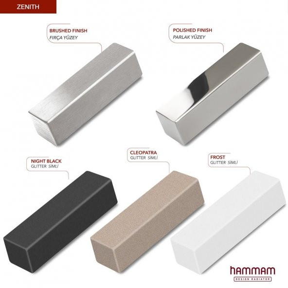 900x500mm Zenith Paslanmaz Çelik Frost Simli Beyaz Havlupan - 3