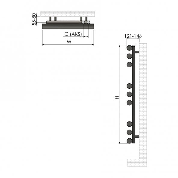 953x500mm Patara Paslanmaz Çelik Parlak Havlupan - 2