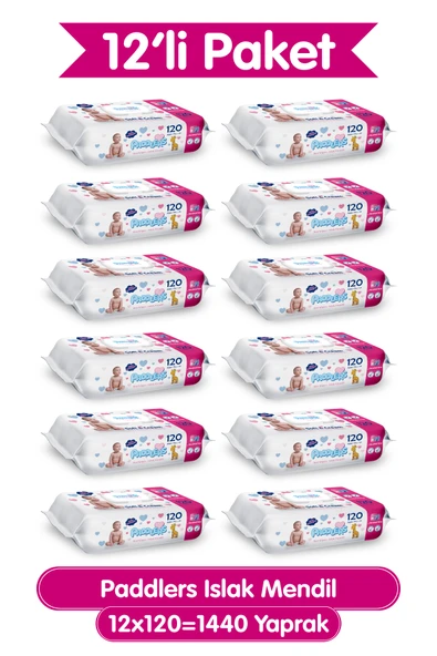 Paddlers Islak Mendil 120x12 li Koli (1440 Yaprak) ürün görseli