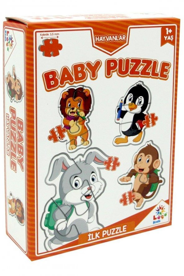 Baby Puzzle Hayvanlar Turuncu Kutu
