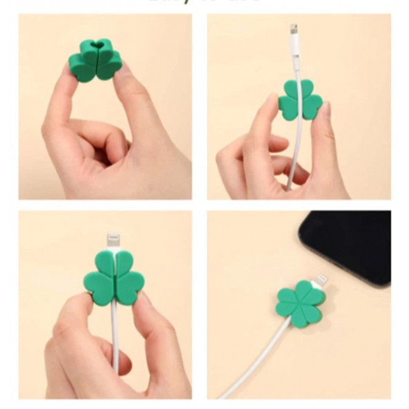 Yeşil Yonca-Kahverengi Pati Kablo Koruyucu - 2