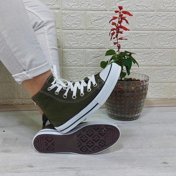 Fiyra 555 Haki Uzun Unisex Sneaker Keten Spor Ayakkabı - 2