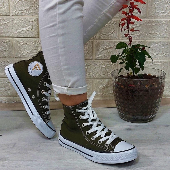 Fiyra 555 Haki Uzun Unisex Sneaker Keten Spor Ayakkabı - 5