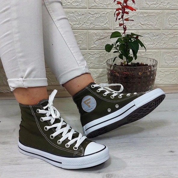 Fiyra 555 Haki Uzun Unisex Sneaker Keten Spor Ayakkabı - 3