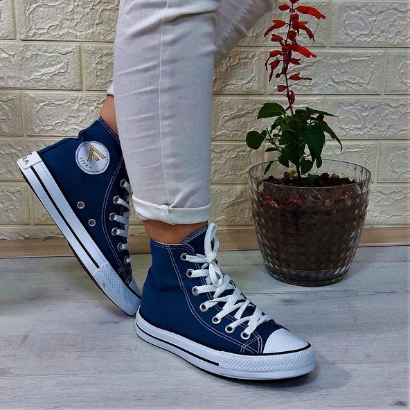 Fiyra 555 Kot Mavi Uzun Unisex Sneaker Keten Spor Ayakkabı - 5