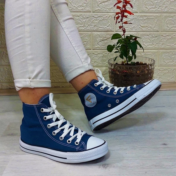 Fiyra 555 Kot Mavi Uzun Unisex Sneaker Keten Spor Ayakkabı - 3