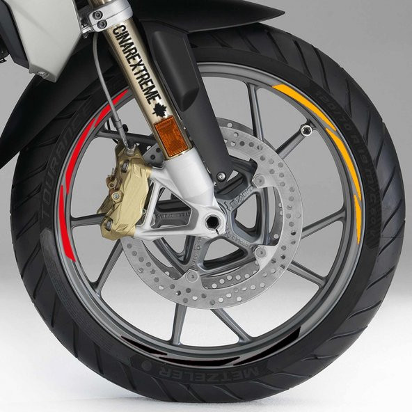 Germany Desing Siyah Kırmızı Sarı Almanya Jant Şeridi Sticker Çınar Extreme - 3