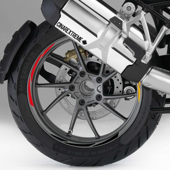 Germany Desing Siyah Kırmızı Sarı Almanya Jant Şeridi Sticker Çınar Extreme - 4